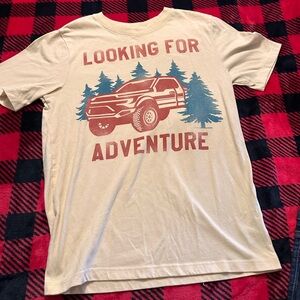 Wonder Nation Cream Graphic Tee with Adventure Theme